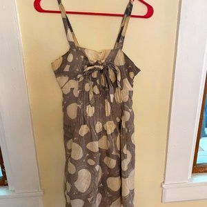 Sugar Lips Gray and Cream Abstract Bubbles Dress